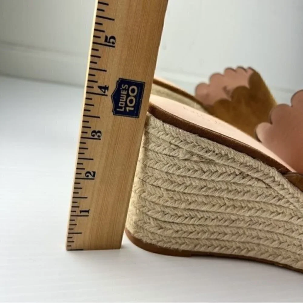 Kate Spade New York Brown Leather Tabby Sandal Espadrille women's size 10